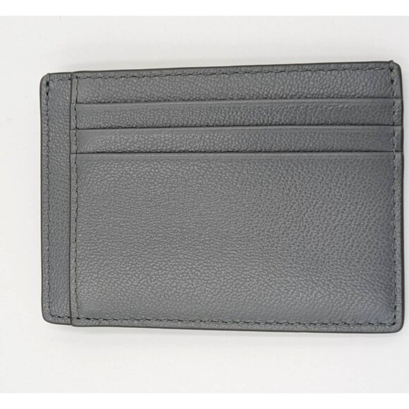 Burberry Chase Grained Leather Logo Clip Card Holder Case Wallet Storm G… - Picture 1 of 10